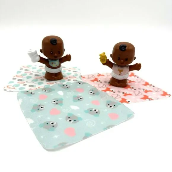 Fisher-Price Little People Snuggle Twins Boys African American Toddler Toys FP - Picture 2 of 9